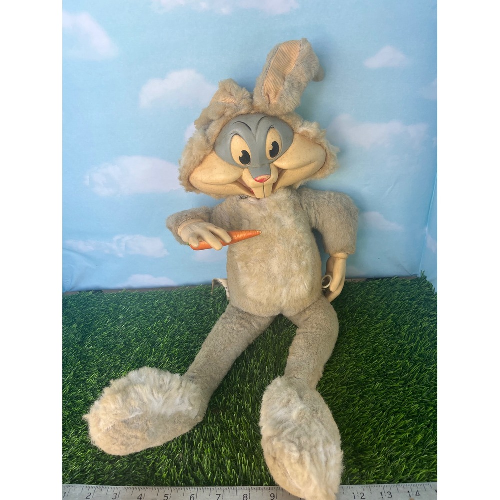Vintage 1960s Mattel Bugs Bunny Pull String Talking Plush Toy Looney Tunes 24in